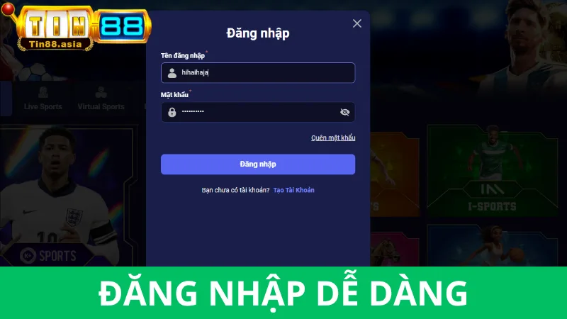 Đăng nhập Tin88 bằng điện thoại di động