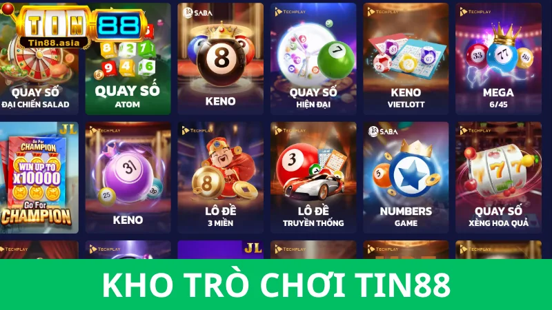 Kho trò chơi tại tin88 đa dạng